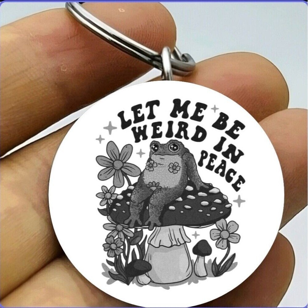 Forg Mushroom Drink Wine Bikini Funny Cute Quote Weird Stainless Keychain